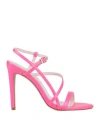 My Twin Twinset Woman Sandals Fuchsia Size 6 Textile Fibers In Pink