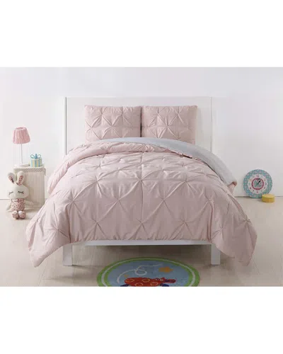 My World Pleated Blush Duvet Set In Pink
