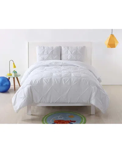 My World Pleated Comforter Set In White