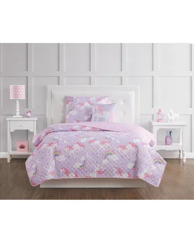 My World Rainbow Unicorn Quilt Set In Purple