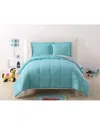 My World Solid And Reversible Comforter Set In Blue