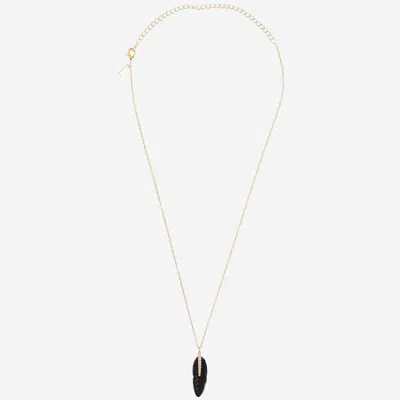 Mya Bay Plume Necklace In Black