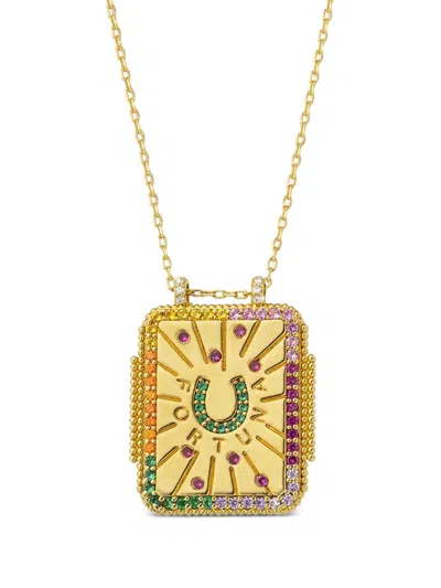 Mya Bay Chance Boheme Horseshoe-detail Square-pendant Necklaces In Gold