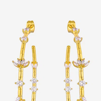 Mya Bay Crystal-embellished Hoop Earrings In Metallic