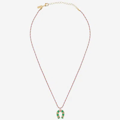 Mya Bay Mini Horseshoe Necklace In Green
