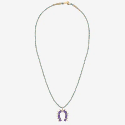 Mya Bay Mini Horseshoe Necklace In Purple