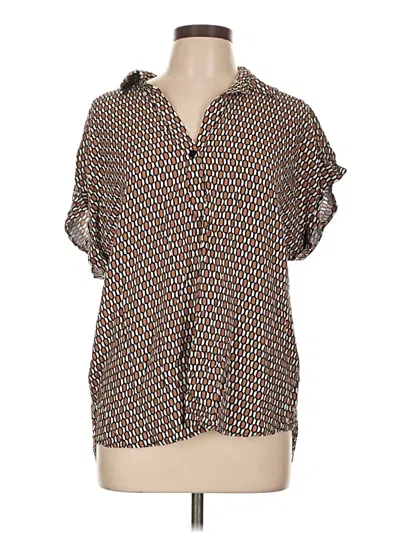 Pre-owned Mya Short Sleeve Blouse In Brown