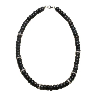 Myaleph Women's Black / Silver Fanny Necklace - Onyx & Diamond