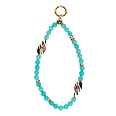 Myaleph Women's Gold / Blue / White Minou Bag Charm - Aqua