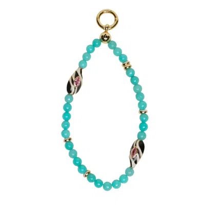 Myaleph Women's Gold / Blue / White Minou Bag Charm - Turquoise