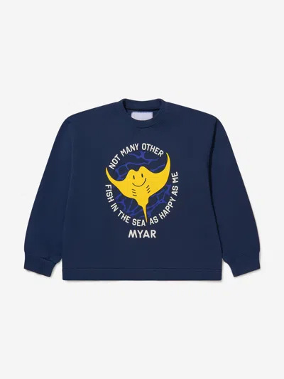 Myar Kids' Boys Cotton Fish Print Sweatshirt 6 Yrs Blue