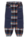 Myar Checked Panelled Trousers In Blue