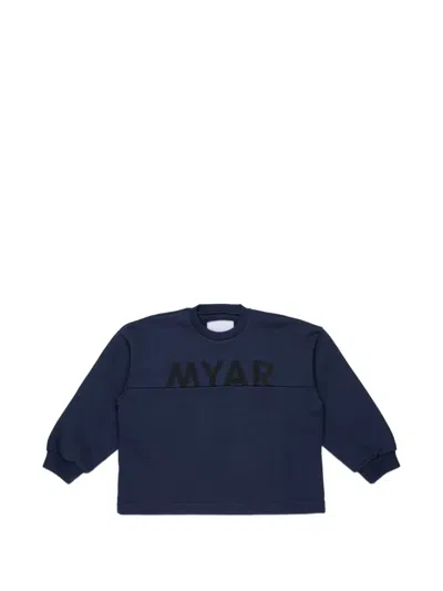 Myar Kids' Crew-neck Logo Sweatshirt In Blue