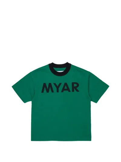 Myar Kids' Crew-neck Logo T-shirt In Green