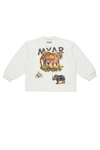 Myar Crewneck Sweatshirt With Graphic Print In White