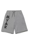 Myar Deadstock Fleece Shorts With Vertical Logo In Grey