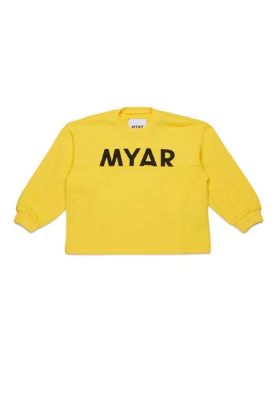 Myar Crew Neck Sweatshirt With Logo In Yellow
