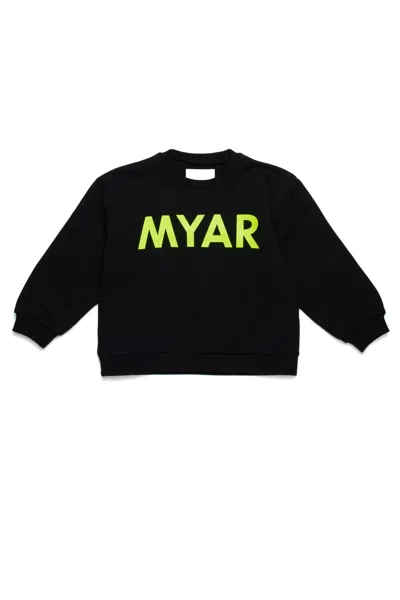 Myar Kids' Felpa In Cotone Deadstock Con Logo  In Black