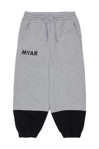 Myar Fleece Pants With  Logo In Gray