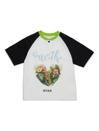 Myar Kids' Floral-print T-shirt In White