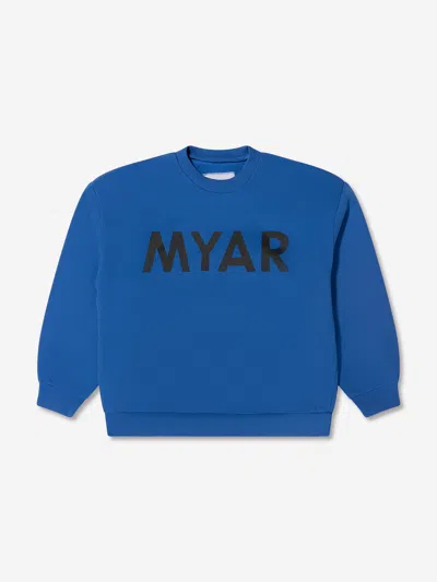 Myar Kids Logo Sweatshirt In Blue
