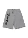 Myar Logo-print Cotton Shorts In Grey