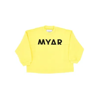 Myar Logo Print Crewneck Sweatshirt Kids In Yellow