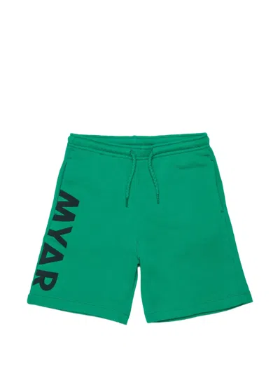 Myar Kids' Logo-print Drawstring Shorts In Green