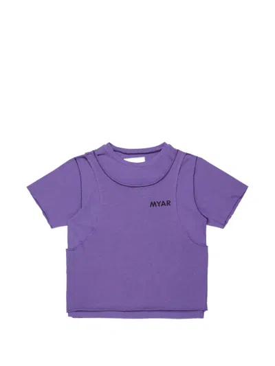 Myar Kids' Logo-print Layered T-shirt In Purple