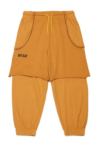 Myar Kids' Sweatpants With Logo In Gold