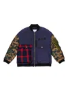 Myar Patchwork Bomber Jacket In Blue