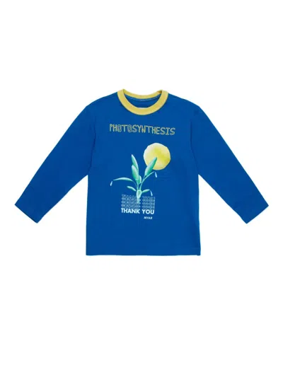 Myar Langarmshirt Mit Fotosynthese-slogan In Blau