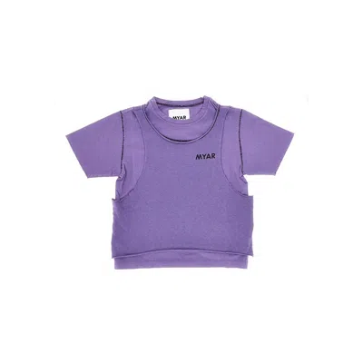 Myar Raw-cut Edges T-shirt Kids In Purple