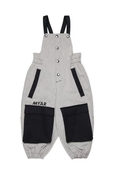 Myar Kids' Jumpsuit With Pockets And  Logo In Gray