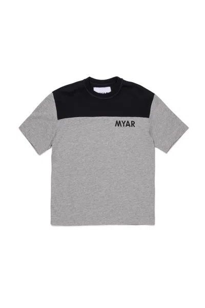 Myar Short Sleeve T-shirt With  Logo In Gray
