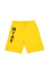 Myar Shorts In Felpa Deadstock Con Logo  In Yellow