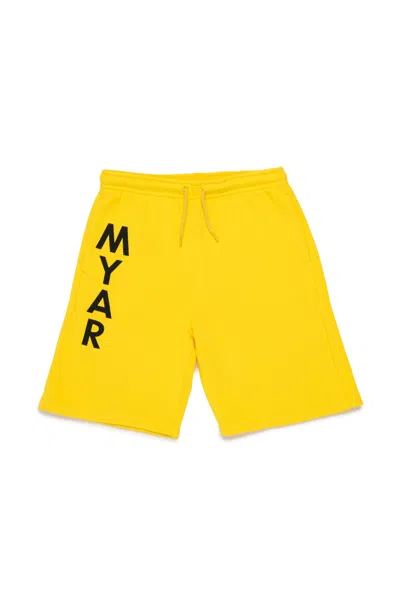 Myar Shorts In Felpa Deadstock Con Logo  In Yellow