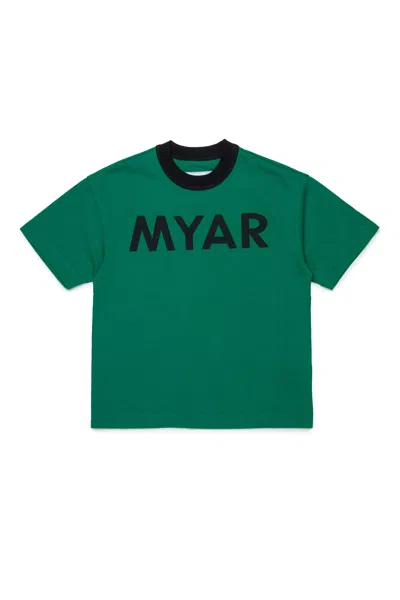 Myar Crew Neck T-shirt With Logo In Green