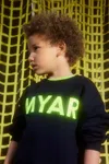 Myar T-shirt In Cotone Deadstock Con Logo  In Black