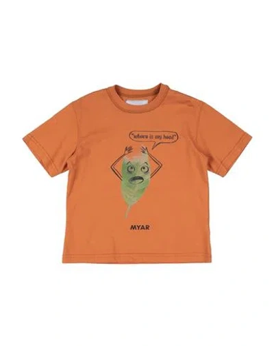 Myar Babies'  Toddler Boy T-shirt Mandarin Size 6 Cotton In Brown