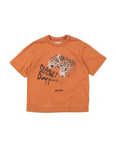 Myar Babies'  Toddler Boy T-shirt Mandarin Size 6 Cotton In Orange