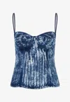 Mybestfriends Avalon Bleached Denim Bustier Top