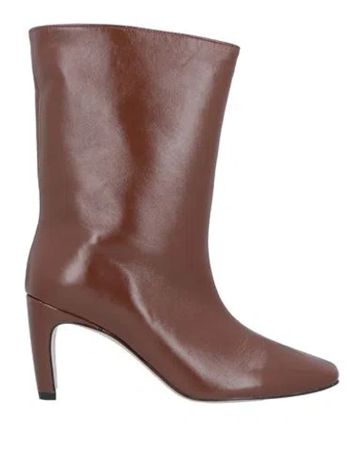Mychalom Woman Ankle Boots Brown Size 11 Soft Leather