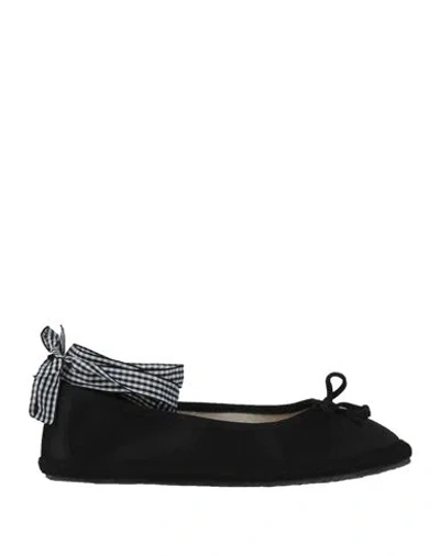 Mychalom Woman Ballet Flats Black Size 6 Textile Fibers