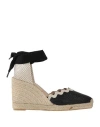 Mychalom Woman Espadrilles Black Size 7 Textile Fibers In Black