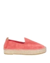 Mychalom Woman Espadrilles Coral Size 7 Leather In Red