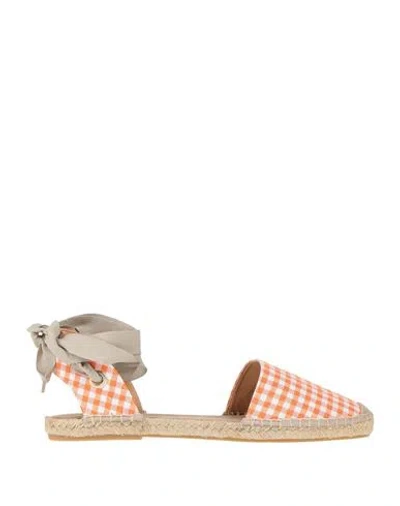 Mychalom Woman Espadrilles Orange Size 11 Textile Fibers In Orange