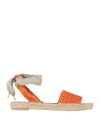 Mychalom Woman Espadrilles Orange Size 10 Textile Fibers