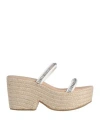 Mychalom Woman Espadrilles White Size 7 Leather