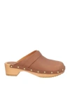 Mychalom Woman Mules & Clogs Brown Size 6 Leather In Brown